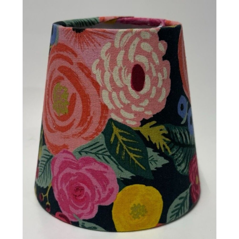 Rifle Paper Co Wildwood Garden Party Navy Floral Fabric Lampshade